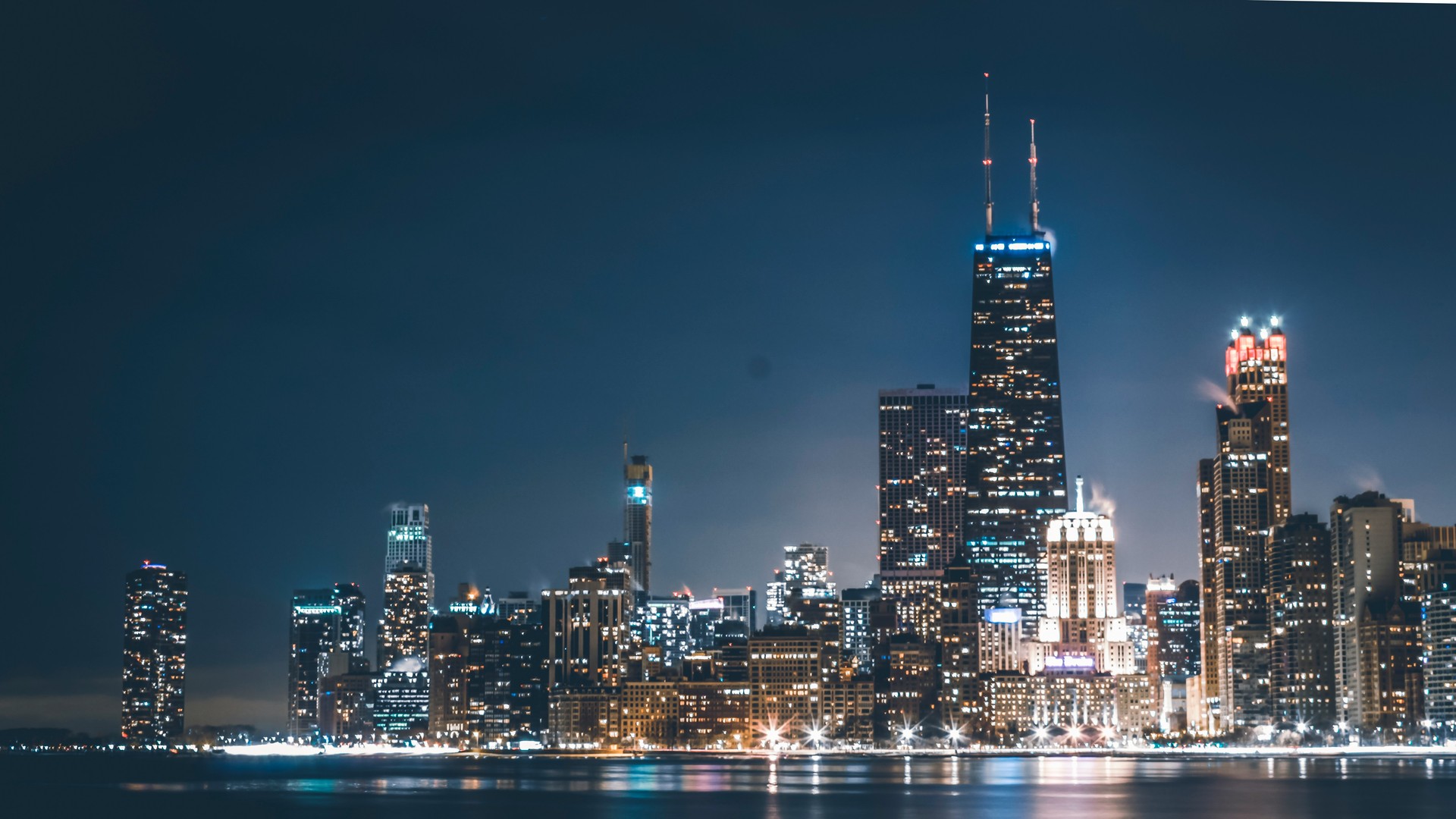 Chicago skyline at dusk